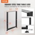 thumbnail image 2 of 28 Inch Adjustable Heavy Duty Square Steel Furniture Legs Set of 2 1000 lbs Max Load Quick Installation Black, 2 of 6
