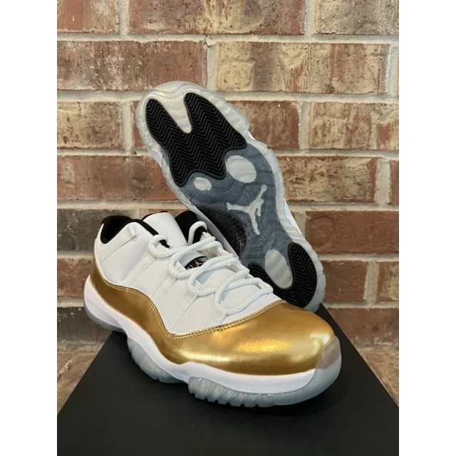 Ni - ke New 10 Ni - ke Air Jordan 11 XI Low Retro Metallic Gold Medal Olympics 528895-103