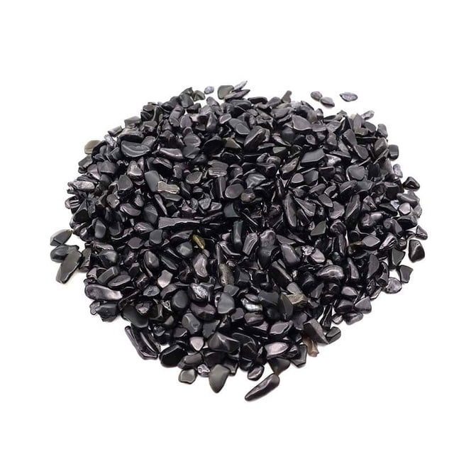 Nvzi 1 pieza de piedra triturada irregular natural negra sin perforar, adecuada para decoración de peceras, accesorios de joyería hechos a mano (7-9 mm)