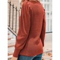 thumbnail image 6 of Women Sweaters Puff Long Sleeve V Neck Shirts Casual Tunic Tops Orange L, 6 of 7