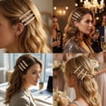 thumbnail image 4 of MIALLO 3 Pack Gold Bobby Pins, Rectangle Clear Cubic Zirconia Hair Clips, Elegant Bridal Hair Accessories for Wedding and Prom, 4 of 7