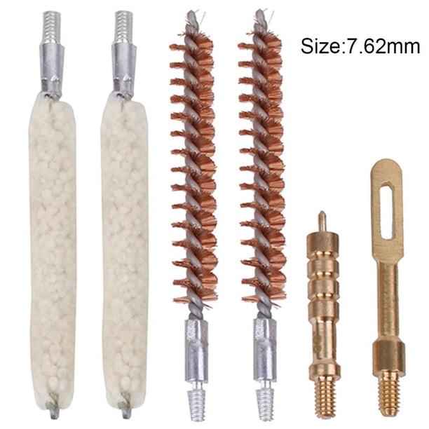 Juego de cepillos de algodón de cobre para tubo de calibre de cepillo de tubo de caza, juego de herramientas de mantenimiento de herramientas de caza, cabezal de 30 cepillos de 7,62 mm Sweethay OD000685-01