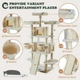 thumbnail image 3 of Amolife 68" X-Large Cat Tree and Tower for Indoor Cats, Condo House with Scratching Board & Thick Posts, Beige, 3 of 8
