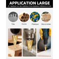 thumbnail image 4 of 3PCS Countersink Drill Bit, HSS Stainless Steel Metal, 4-12/20/32mm, Triangle Conical Titanium, with Hexagon Shank, for Screwdriver Drilling on Steel, 4 of 4