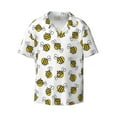 thumbnail image 3 of Goofa Cute Little Bee Printed Men's Casual Short-sleeved Shirt,Lightweight Breathable Button-down,Summer Casual men's top,Versatile Fashion shirt-X-Large, 3 of 7