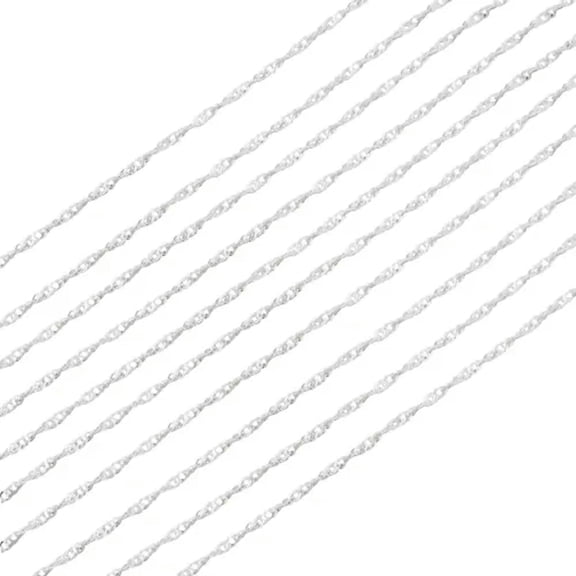 QQTDFG 10X Jewelry Findings "Water Wave" 925 Silver Plated Necklace Chains For Pendant-24 inches