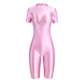 thumbnail image 3 of MJINM - Mono de una pieza brillante para mujer, para natación, running, mono corto con cremallera, para carreras, ciclismo, yoga, fitness, 3 of 5