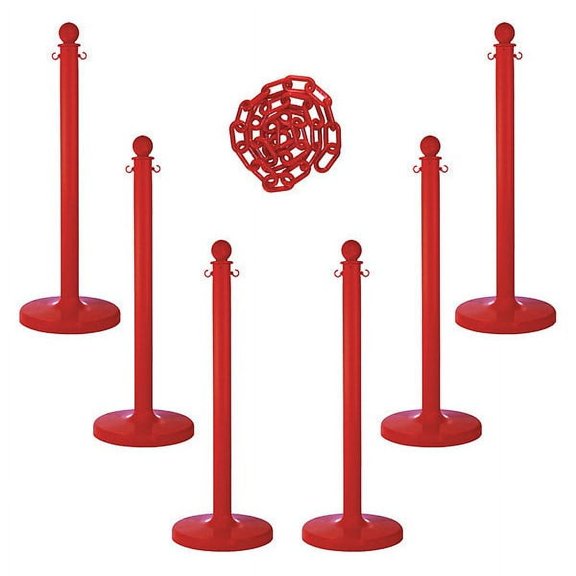 Manufacturer Varies Barrier Post Kit,40" H,Red,Plastic Post 71105-6