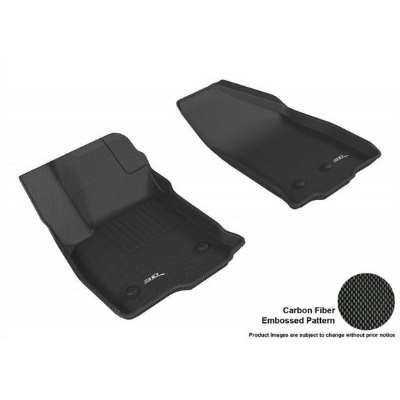 3D MAXpider 2016-2019 Fits Chevrolet Volt Kagu 1st Row Black Carbon Fiber Embossed Pattern Floor Mat L1CH07911509