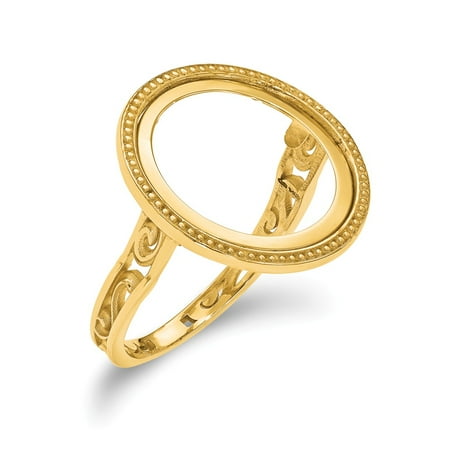 Eagle Coin Ring Roy Rose Jewelry 14K Yellow Gold 1/10 American Eagle Coin Polished Coin Ring ~ Size: 7 ()