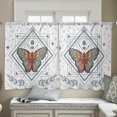 thumbnail image 4 of Sheer Curtains 45 inches Long, Butterfly Geometric Lines and Stars Pattern Light Filtering Sheer Window Curtains Rod Pocket Voile Drapes for Bedroom Living Room, 52"W x 45"L 2 Panels, 4 of 7
