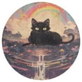 thumbnail image 3 of Cute Planet Cat Round Rugs -Washable Non-Slip Small Round Area Rug Throw Soft Circle Rugs for Bedroom, Modern Print Indoor Carpet for Entryway Sofa Living Room, 3 of 6