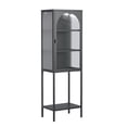 thumbnail image 2 of Benoît 62.99-inch Black One Door Metal Storage Cabinet with Fluted Clear Door, 2 of 8