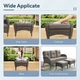 thumbnail image 4 of Giantfurnni Outdoor Patio Ottoman Set of 2, Wicker Foot Rest Stools with Removable Cushions, 4 of 7