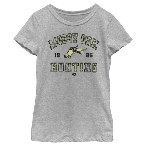 Girl's Mossy Oak 1986 Hunting Logo Graphic Tee Athletic Heather X Large