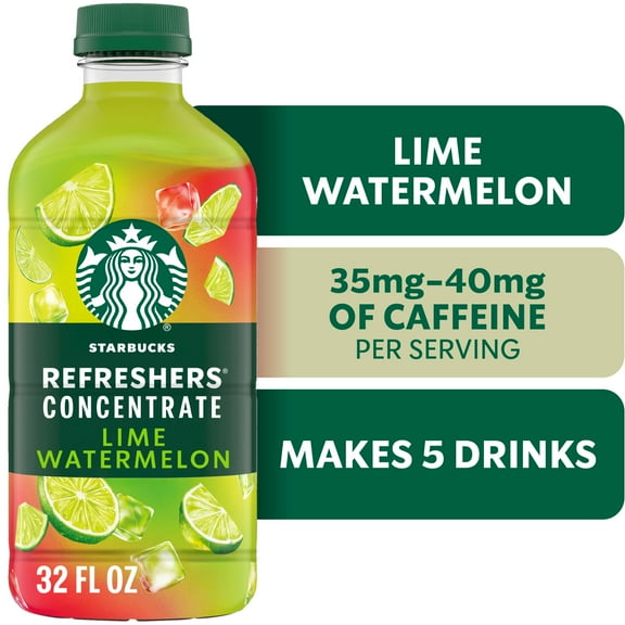Starbucks Refreshers Concentrate Lime Watermelon, Refreshing Drink, Cold Drinks  32 fl oz