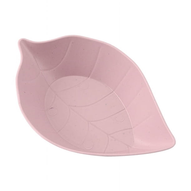 Nvzi Soy Sauce Dish,4Pcs Sauce Small Bowls,Dip Bowls,Sauce Dish,Small Bowls for Side Dishes Sushi Sauce,Wheat Straw Dishes Bowl Mini Appetizer Plates-Leaf Pink