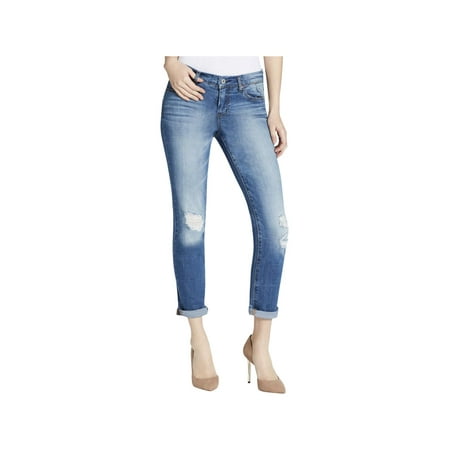Jessica Simpson Womens Juniors Mika Best Friend Mid-Rise Ripped Skinny Jeans
