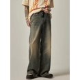thumbnail image 2 of Pantalones vaqueros azules Vintage para hombre, ropa de primavera y otoño, Pantalones rectos Y2K, pantalones sueltos con bolsillos y botones, nuevos agujeros, A030, 2 of 6