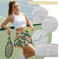 thumbnail image 6 of Yuyamidu Hibiscus Women's Athletic Skort Palm Leaves Swing Golf Tennis Skirts High Waisted Skorts Running Workout Skorts with Pockets Size L, 6 of 7