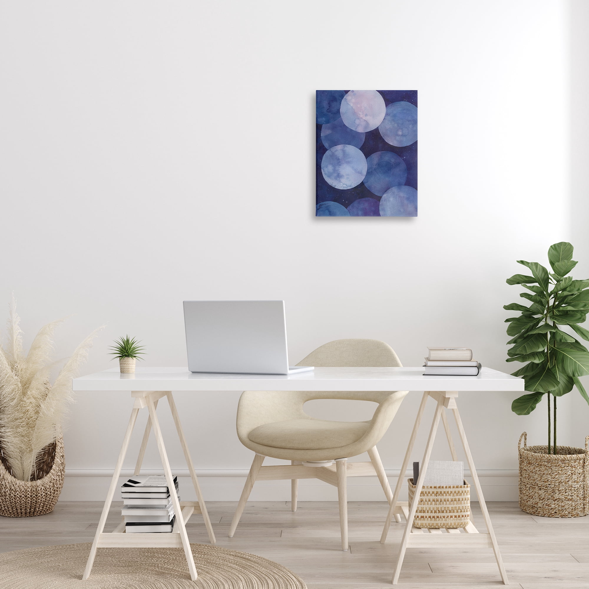 Stupell Industries Purple Circular Shapes Abstract Painting Gallery Wrapped Canvas Art Print Wall Art, 16 x 20
