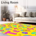 thumbnail image 2 of ODIKA 2'x3' Machine Washable Non-Slip Area Rug, Interactive Learning with Colorful Letters Numbers and Cute Animal Figures High Traffic Rug with Pad, Yellow, 698897, 2 of 8