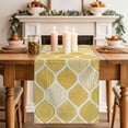 thumbnail image 2 of Table Runner 90 Inches Long for Kitchen Dining, Yellow Geometric Dresser Scarf Farmhouse, Dining Table Decorations for Wedding/Parties, Morocco Modern Abstract Plaid Art 13 x 90 In, 2 of 8