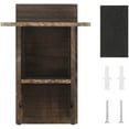 thumbnail image 5 of 2 Tier Wood Toilet Paper Holder Wall Mount Tissue Roll Storage Dispenser w/Shelf, 5 of 7