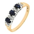 thumbnail image 2 of 9ct Gold Jewelco London Diamond Oval 0.86ct Sapphire Trilogy Eternity Ring 2mm, 2 of 7