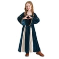 thumbnail image 4 of Teen Kids Girls Long Sleeve V-Neck Velvet A-Line Maxi Dress for Medieval Theme Party Halloween 14-16 Years, 4 of 4