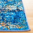 thumbnail image 4 of SAFAVIEH Bahia Linda Oriental Polyester Machine Washable Area Rug, Blue/Gold, 6'7" x 9', 4 of 12