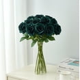 thumbnail image 2 of 12PC Black Roses Artificial Flowers Fake Roses Silk Realistic Roses Bouquet Flowers with Long Stems for Wedding Home Party Centerpieces Decorations, 2 of 5