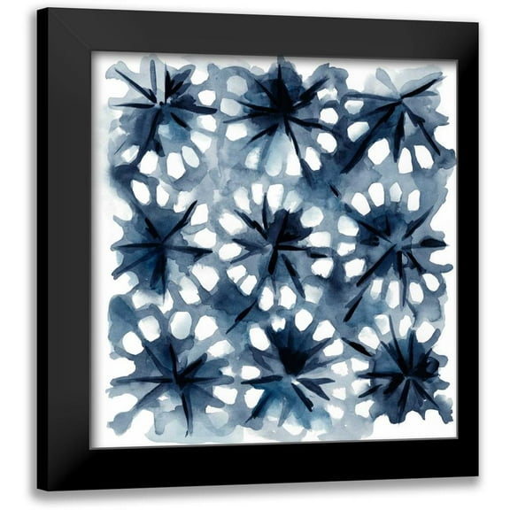 Zarris, Chariklia 12x12 Black Modern Framed Museum Art Print Titled - Indigo Study II