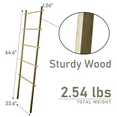 thumbnail image 3 of Hofitlead 5-Layer Modern Blanket Ladder Shelf,Wooden Wall Leaning Decorative Blanket and Quilt Organizer,Light Brown, 3 of 7