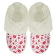 thumbnail image 2 of Chririnla Love Lips Print Fuzzy Slippers Women Closed Toe Non-Slip Cherry Fuzzy House Slippers Winter Home Slippers for Home Bedroom, 2 of 7