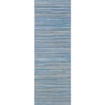 thumbnail image 2 of Couristan 2.25' x 7.75' Striped Indoor Outdoor Area Throw Rug Runner - Blue and Gray, 2 of 5