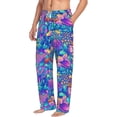 thumbnail image 2 of Daiia Colorful Mushrooms Men's Sleep Pant with Pockets and Drawstring,Pajama Pants-Small, 2 of 9