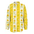 thumbnail image 6 of Endives Women's Button Down Shirt Floral Print Relaxed Fit Long Sleeved Shirt Outerwear Spring Summer Outfit Yellow, 6 of 7