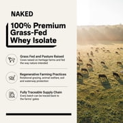 Naked Chocolate Whey Isolate Protein - Only 6 Ingredients, 30g Grass-Fed Protein, Undenatured, No GMO, No Soy, Gluten-Free, No Preservatives - 24 Servings