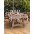thumbnail image 2 of Outdoor Tablecloth with Umbrella Hole and Zipper, Christmas Gnomes Rectangle Table Cloth 60x120 Inch Waterproof Tablecloth, Winter Xmas Gifts Snowflake Wooden Picnic Table Cover for Patio Camping, 2 of 7