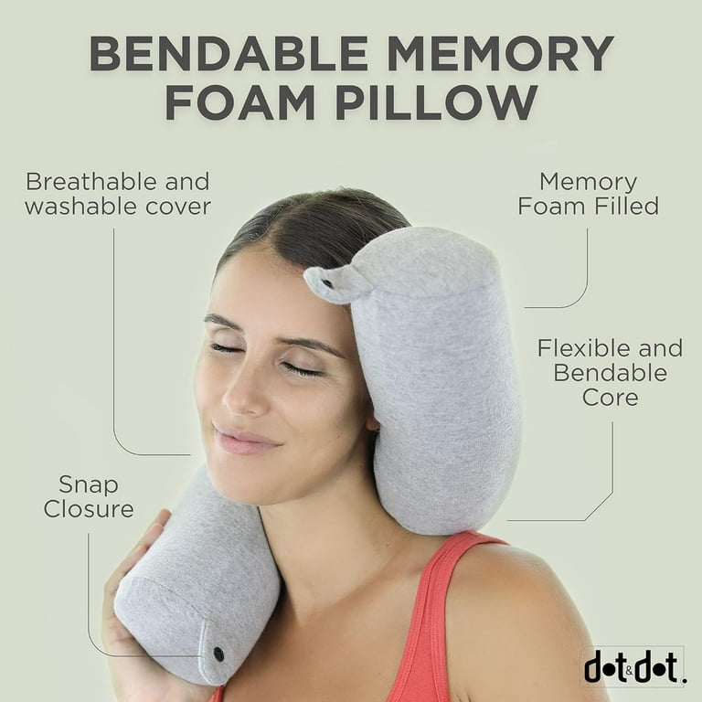 Twist Memory Foam Travel Pillow for Neck, Chin, Lumbar and Leg Support-for  Travling on Airplane, Train, Bus or at Home-Adjustable, Bendable Roll