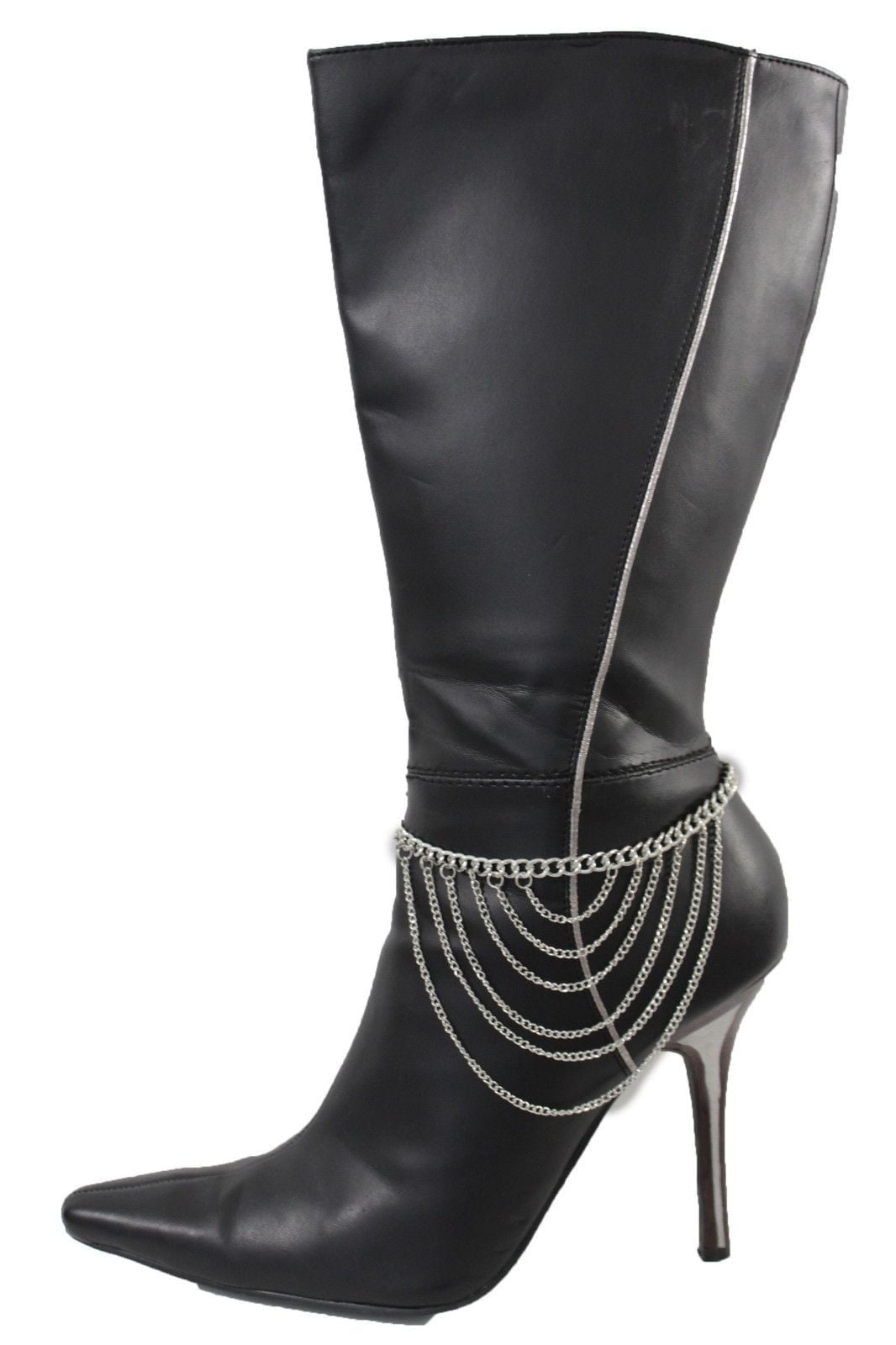 Women Silver Metal Boot Chain Anklet Bracelet Shoe Long Strand Charm Hot Jewelry 