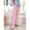 thumbnail image 5 of Niusricy Women Wide-Leg Pants Ladies Stripe Side Tie-Up Loose Trousers Casual Sweatpants Bottoms Lounge Pants Fashion Streetwear for Spring Summer, 5 of 7