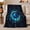 Crystal In Hands, variant on Radiant Eclipse Surrounded By Moons And Symbols, Soft Flannel Blanket with Luminous Celestial Fantasy Print, Housewarming Gift and Home Decor for Bedroom and Living Room