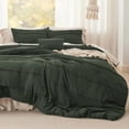 thumbnail image 2 of King Comforter Set - 4 Pieces Pinch Pleat Bed Set, Olive Green Boho Bedding for All Season, 1 Soft Comforter, 2 Pillowcases, 1 Decorative Pillow, 2 of 8