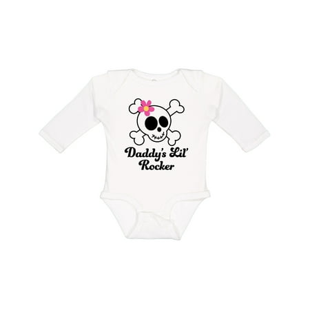

Inktastic Daddy s Little Rocker Skull Gift Baby Girl Long Sleeve Bodysuit