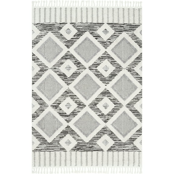 nuLOOM Theola Geometric High-Low Shag Accent Rug, 2' x 3', Gray