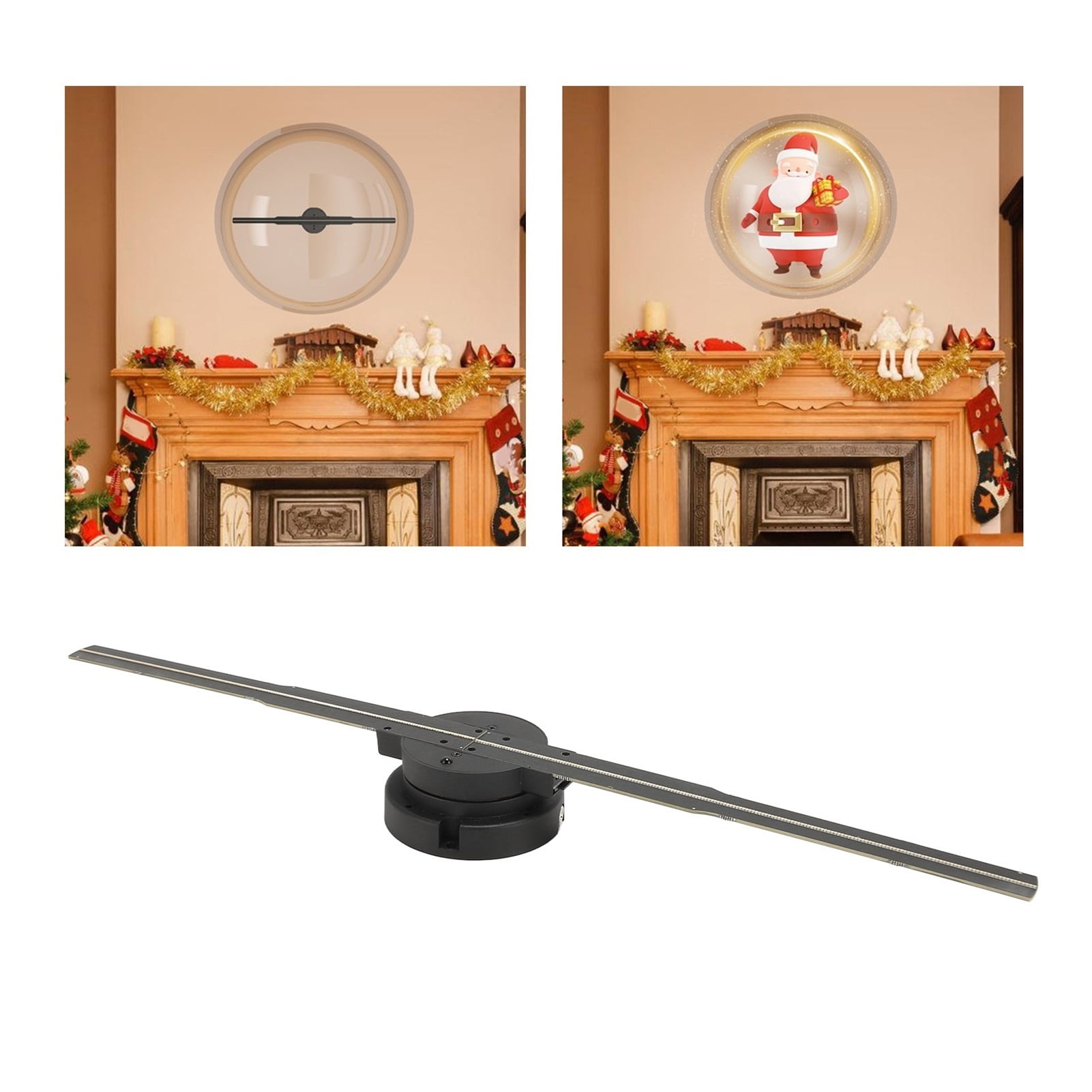 Holographic Fan, 3D Hologram Projector Fan Remote Control Support Phone APP Computer Hologram Advertising Machine 352 LED Light Beads For Hotel ,Creating Good Attraction