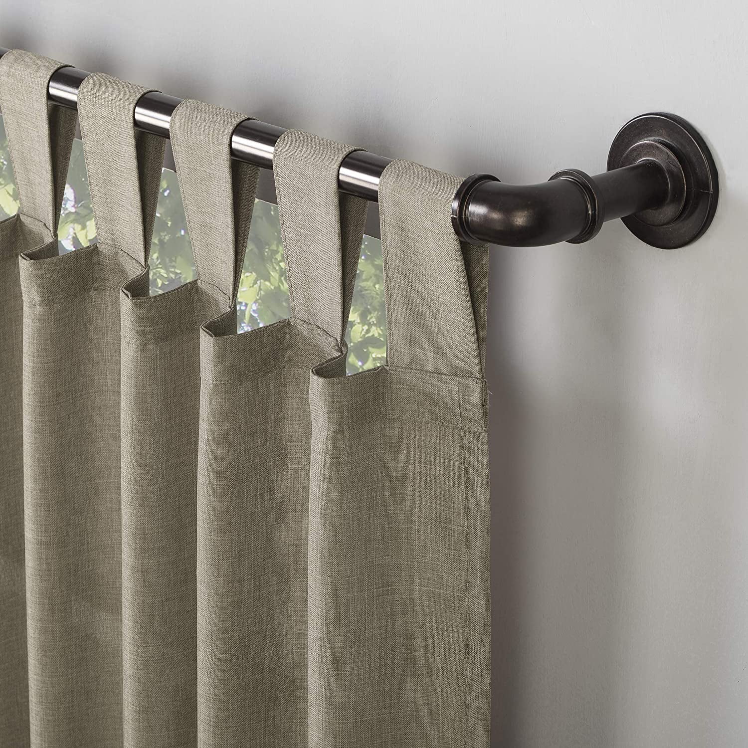 No. 918 Farrell Tab Top Semi-Sheer Curtains 40" x 84", Barley