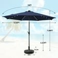 thumbnail image 2 of Autlaycil 10 FT Patio Umbrella with Base, Steel Tilt and Crank, Includes 32 Solar LED Lights, Navy Blue, 2 of 6